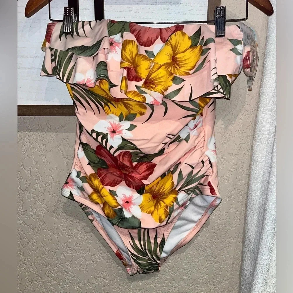 Kona Sol one piece bikini swimsuit floral